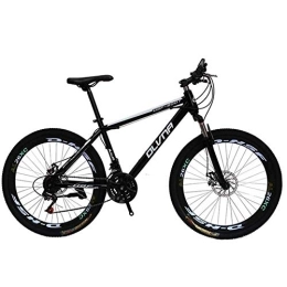 WEHOLY Bicicleta Bicicleta para hombre 'Mountain Bike, cuadro de acero de 17', horquillas de suspensión delantera con unidad de amortiguador trasero de 21 / 24 / 27 / 30 velocidades totalmente ajustables, negro, 30 vel
