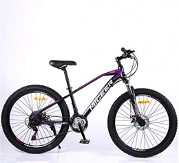 AISHFP Bicicleta Bicicleta para Mujer Adulta de montaña, Bicicletas de Alta de Acero al Carbono de Nieve Off-Road, Doble Disco de Freno Playa Crucero Bicicletas, de 26 Pulgadas * 2.5 Amplia Ruedas, D, 7 Speed