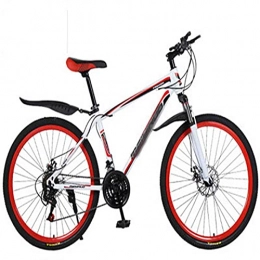 WXXMZY Bicicleta Bicicletas De Aleación De Aluminio, Bicicletas Masculinas Y Femeninas De Fibra De Carbono, Frenos De Disco Doble, Bicicletas De Montaña Integradas Ultraligeras (Color : White Red, Size : 24 Inches)