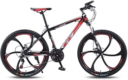 HUAQINEI Bicicleta Bicicletas de montaña, bicicleta de 26 pulgadas, bicicleta de montaña para adultos, bicicleta ligera de velocidad variable, seis ruedas, marco de aleación con frenos de disco (color: negro rojo, tam