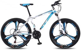 HUAQINEI Bicicletas de montaña Bicicletas de montaña, bicicleta de 26 pulgadas bicicleta de montaña para adultos, bicicleta ligera de velocidad variable, tri- Marco de aleación con frenos de disco (color: blanco azul, tamaño: 24