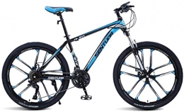 HUAQINEI Bicicletas de montaña Bicicletas de montaña, bicicleta de montaña de 24 pulgadas para cross-country, velocidad variable, bicicleta ligera, diez ruedas, marco de aleación con frenos de disco (Color: Negro azul, Tamaño: 21