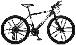 HUAQINEI Bicicleta Bicicletas de montaña, bicicleta de montaña de 24 pulgadas para hombres y mujeres, para adultos, súper ligeras, de velocidad variable, diez ruedas, marco de aleación con frenos de disco (color: blan
