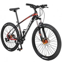 LZHi1 Bicicleta Bicicletas de Montaña Bicicleta De Montaña De 26 Pulgadas Para Adultos, Bicicleta De Montaña De 27 Velocidades Con Horquilla De Suspensión, Bicicleta De Carretera De Doble Disco Bicicl(Color:Rojo negro)