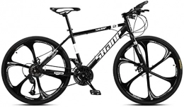 HUAQINEI Bicicleta Bicicletas de montaña, bicicleta de montaña de 26 pulgadas para hombres y mujeres, para adultos, ultraligeras, de velocidad variable, seis ruedas, marco de aleación con frenos de disco (Color: Blanc