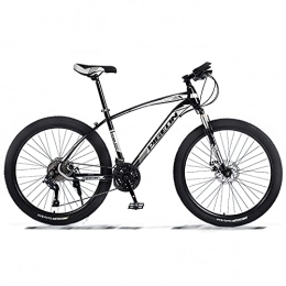 LZHi1 Bicicleta Bicicletas de Montaña Bicicleta de montaña de 26 pulgadas y 27 velocidades para adultos con horquilla de suspensión, Bicicleta de montaña para hombres con frenos de disco duales, Bic(Color:Blanco negro)