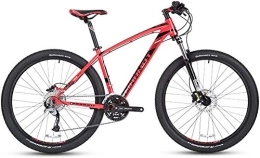 GJZM Bicicleta Bicicletas de montaña Bicicletas de montaña de 27 velocidades Hombres s Aluminio Bicicleta de montaña rígida de 27, 5 pulgadas Bicicleta todo terreno con freno de disco doble Asiento ajustable Rojo