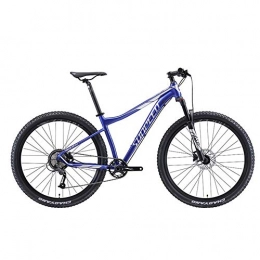 Bicicletas de montaña de 9 velocidades, bicicleta de montaña rígida para adultos Big Wheels, bicicleta de suspensión delantera con cuadro de aluminio, bicicleta de montaña, azul, cuadro de 17 pulgadas