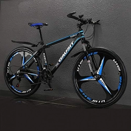 Lhh Bicicleta Bicicletas de montaña ligeras, Bicicleta de carretera de 26 pulgadas para hombre, con marco de aleacin de aluminio, Suspensin delantera, Doble freno de disco, Asiento ajustable, 24 velocidades, Azul