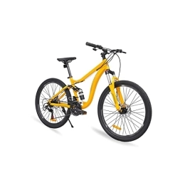  Bicicletas de montaña Bicycles for Adults Men's Steel Mountain Bike with Derailleur, Yellow (Color : Yellow, Size : Small)