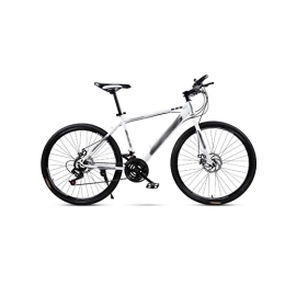   Bicycles for Adults Mountain Bike 30 Speed 26 Inch Adult Men and Women Shock One Wheel Speed Racing Disc Brakes Off Road Student Bicycle (Color : White, Size : Large)