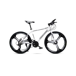  Bicicleta Bicycles for Adults Mountain Bike Adult Men and Women Shock Absorber Single Wheel Speed Racing Disc Brake Off-Road Students (Color : White)