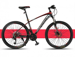 TaoRan Bicicleta Bicycles, Mountain Bikes, Bicycles For Adults with Double Disc Brake Two Speed Aluminum Alloy For Man and Woman-(26 Pulgadas) (27 velocidades)_(Negro Rojo) (Rueda de radios)