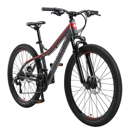 BIKESTAR Bicicleta BIKESTAR Bicicleta de montaña Hardtail de Aluminio, 21 Marchas Shimano 26" Pulgadas | Mountainbike con Frenos de Disco Cuadro 16" MTB | Gris Rojo