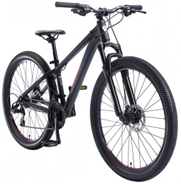 BIKESTAR Bicicletas de montaña BIKESTAR Bicicleta de montaña Hardtail de Aluminio, 21 Marchas Shimano 27.5" Pulgadas | Mountainbike con Frenos de Disco Cuadro 14" MTB | Negro Rojo