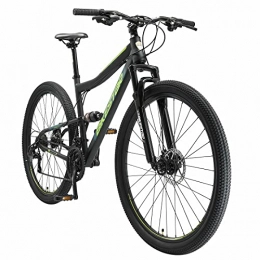 BIKESTAR Bicicleta BIKESTAR Bicicleta de montaña Suspensión Doble Completa 29 Pulgadas | Cuadro 19" Cambio Shimano de 21 velocidades, Freno de Disco, Fully MTB Negro
