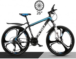 BUK Bicicleta BUK Bicicleta Montaña Adulto, Bicicleta de Trekking Bicicleta de Acero al Carbono Suspensión de Horquilla de Bicicleta Ruedas aluminio-26 Pulgadas / 21 velocidades_Azul