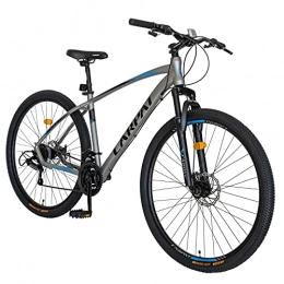 CARPAT SPORT Bicicletas de montaña Carpat Sport Bicicleta de montaña de aluminio de 27 pulgadas, cambio Shimano de 21 velocidades, freno de disco, bicicleta adecuada para adultos, C2757C-Grey Black
