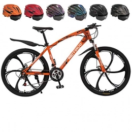 COKECO Bicicletas de montaña COKECO Mountain Bike Unisex, Bicicletas De Montaña 26 Pulgadas, Ciclismo De Montaña Masculino Y Femenino Adulto 21-27 Amortiguador De Velocidad Variable (Cascos De Colores Al Azar Gratis)