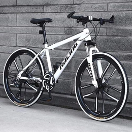 CSS Bicicleta CSS Bicicletas de montaña de 26 pulgadas, bicicleta de montaña rígida con freno de doble disco para hombres, asiento ajustable para bicicleta, cuadro de acero con alto contenido de carbono, velocidad