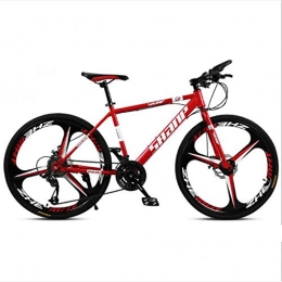 Dengjiam Bicicletas de montaña Dengjiam Bicicleta de montaña para Adultos 26 Pulgadas 21 velocidades Freno de Doble Disco Marco de Acero de Alto Carbono Bicicleta de Fondo para Estudiantes Masculinos y Femeninos-Rojo