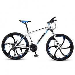 DGAGD Bicicletas de montaña DGAGD Bicicleta de montaña de 24 Pulgadas, aleación de Aluminio, Cross-Country, Ligera, Velocidad Variable, Bicicleta de Seis Ruedas para jóvenes para Hombres y Mujeres-Blanco Azul_30 velocidades