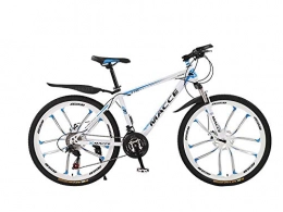 DGAGD Bicicletas de montaña DGAGD Bicicleta de montaña de 24 Pulgadas Bicicleta Masculina y Femenina de Velocidad Variable para Adultos de Diez Ruedas Que absorben los Golpes-Blanco Azul_27 velocidades