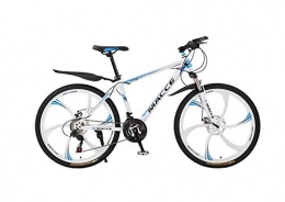 DGAGD Bicicletas de montaña DGAGD Bicicleta de montaña de 24 Pulgadas Bicicleta Masculina y Femenina de Velocidad Variable para Adultos de Seis Ruedas Que absorben los Golpes-Blanco Azul_21 velocidades