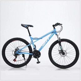 DGAGD Bicicletas de montaña DGAGD Bicicleta de montaña de 24 Pulgadas, Freno de Disco Dual de Velocidad Variable, Bicicleta de Rueda de radios para Hombres y Mujeres Adultos-Azul_30 velocidades