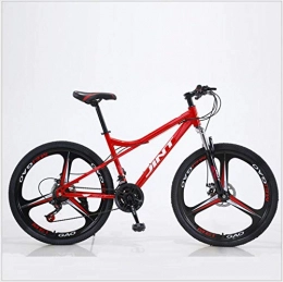 DGAGD Bicicletas de montaña DGAGD Bicicleta de montaña de 24 Pulgadas, Freno de Disco Dual de Velocidad Variable, Bicicleta de Tres Ruedas para Hombres y Mujeres Adultos-Rojo_24 velocidades
