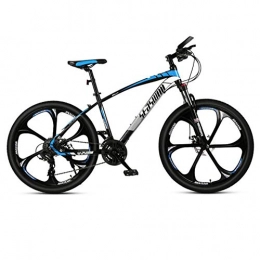 DGAGD Bicicletas de montaña DGAGD Bicicleta de montaña de 24 Pulgadas para Hombre y Mujer, para Adultos, Ultraligera, Bicicleta Ligera, Rueda de Seis cortadores-Azul Negro_27 velocidades