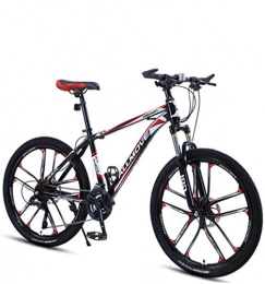 DGAGD Bicicletas de montaña DGAGD Bicicleta de montaña de 24 Pulgadas para Hombres y Mujeres, para Adultos, Velocidad Variable, Carreras, Bicicleta Ultraligera, Diez Ruedas de Corte-Rojo Negro_21 velocidades