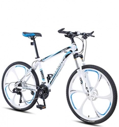 DGAGD Bicicletas de montaña DGAGD Bicicleta de montaña de 24 Pulgadas para Hombres y Mujeres, para Adultos, Velocidad Variable, Carreras, Bicicleta Ultraligera, Seis Ruedas de Corte-Blanco Azul_21 velocidades