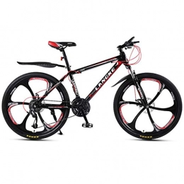 DGAGD Bicicletas de montaña DGAGD Bicicleta de montaña de 24 Pulgadas, Velocidad Variable, Movilidad Masculina y Femenina, Bicicleta de Seis Ruedas-Rojo Negro_27 velocidades