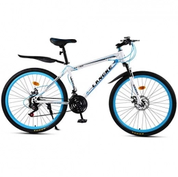 DGAGD Bicicleta DGAGD Bicicleta de montaña de 26 Pulgadas con Rueda de radios de Velocidad Variable para Hombres y Mujeres-Blanco Azul_27 velocidades