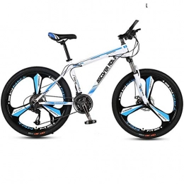 DGAGD Bicicletas de montaña DGAGD Bicicleta de montaña de 26 Pulgadas para Adultos, Velocidad Variable, Doble Disco, Freno, aleacin de Aluminio, Bicicleta Tri-Cutter-Blanco Azul_24 velocidades