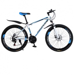 DGAGD Bicicletas de montaña DGAGD Frenos de Doble Disco de 26 Pulgadas Bicicleta de montaña de Acero de Alto Carbono de Velocidad Variable con 40 Ruedas de Corte-Blanco Azul_24 velocidades