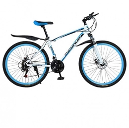 DGAGD Bicicletas de montaña DGAGD Frenos de Doble Disco de 26 Pulgadas, Velocidad Variable, Acero de Alto Carbono, Bicicleta de montaña, 30 Ruedas de Corte-Blanco Azul_24 velocidades