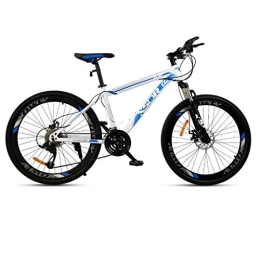 LADDER Bicicletas de montaña Dsrgwe Bicicleta de Montaña, 26” Bicicleta de montaña, Marco de Acero al Carbono Bicicletas de montaña, Doble Freno de Disco Delantero y Tenedor, 21 / 24 / 27-velocidad (Color : Blue, Size : 27-Speed)
