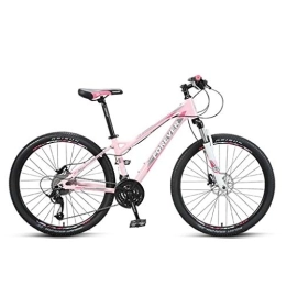 Dsrgwe Bicicletas de montaña Dsrgwe Bicicleta de Montaña, Bicicleta de montaña, Bicicletas de Aluminio Ligero de aleación, Doble Disco de Freno y suspensión Delantera, de 26 Pulgadas de Ruedas, Velocidad 27 (Color : Pink)
