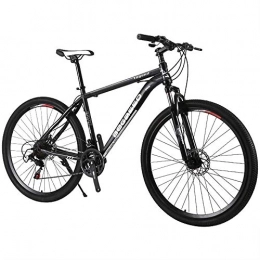 EAHKGmh 29 Pulgadas de Bicicletas de montaña de Velocidad Variable Shift Doble Freno de Disco Amortiguador de Bicicletas Todo Terreno Rgidas Hombres y Mujeres de Bicicletas (Color : Black)