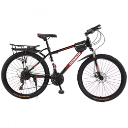EASSEN Bicicletas de montaña EASSEN Bicicleta de montaña para Adultos, 21 velocidades de suspensión Completa de la Bicicleta Todoterreno, Marco de Acero de Alto Contenido de Carbono con Bicicletas de d Black Red- 24