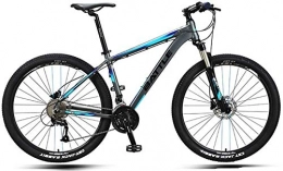 FANLIU Bicicleta FANLIU 27, 5 pulgadas de bicicletas de montaña, bicicletas for adultos Rgidas Mountain Men, Marco de doble freno de disco de aluminio de bicicletas de montaña, asiento ajustable, Azul, 30 de velocidad