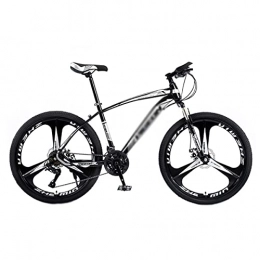 FBDGNG Bicicletas de montaña FBDGNG Bicicleta de montaña de 26 pulgadas con marco de acero al carbono de alta velocidad de 21 / 24 / 27 con frenos de disco mecánicos (tamaño: 21 velocidades, color: negro)