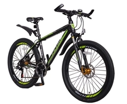 FLYing Bicicleta de montaña Mountain Bikes de 21 velocidades Shimano de aleación de Aluminio Ligero Freno de Disco, Hombre, Verde Negro