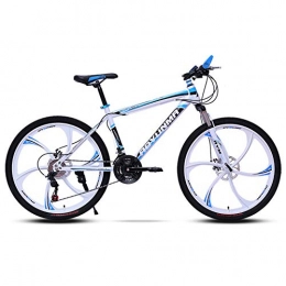 FXMJ Bicicletas de montaña FXMJ Bicicleta de montaña de 26 Pulgadas, Bicicletas de Carretera de suspensin Completa con Frenos de Disco, Bicicletas de MTB de 21 velocidades para Hombres y Mujeres, White Blue