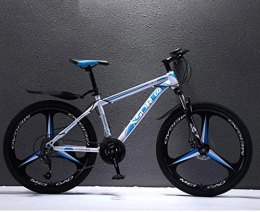 FXMJ Bicicleta FXMJ Bicicleta de montaña para Adultos, Bicicleta de montaña de 26 Pulgadas Bicicleta de Alto Carbono de Acero, Bicicletas de 21 velocidades con suspensin Completa MTB Frenos de Doble Disco, Azul