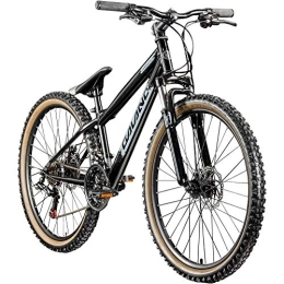 Galano Bicicleta Galano Dirtbike G600 - Bicicleta de montaña (26 pulgadas, bicicleta de montaña, 18 velocidades), color negro y gris plateado