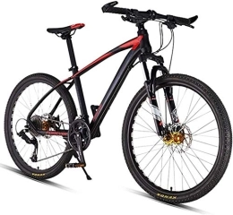 GJZM Bicicleta GJZM Mountain Bikes 27 Speed, 26 Inch Tires Hardtail Mountain Bike Asiento y Manillar Ajustables de Doble Disco, Rojo Brillante