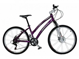 Gotty Bicicleta Gotty Bicicleta de montaña MTB mujer CRS, aluminio 26", con suspensin de aluminio regulable, cambio de 21 velocidades y frenos de disco. (Violeta)